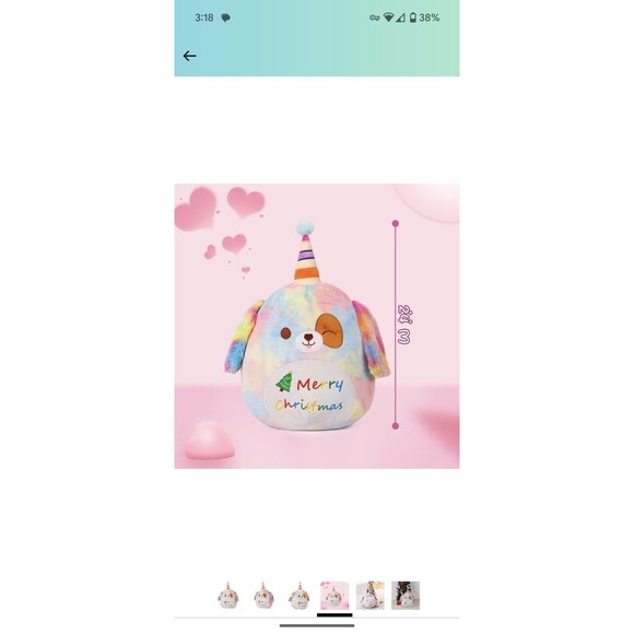 24" Mewaii Stuffed Animal Plush Toy Pillows Rainbow merry christmas Dog Squish - Picture 6 of 8